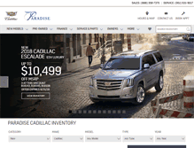 Tablet Screenshot of paradisecadillac.com